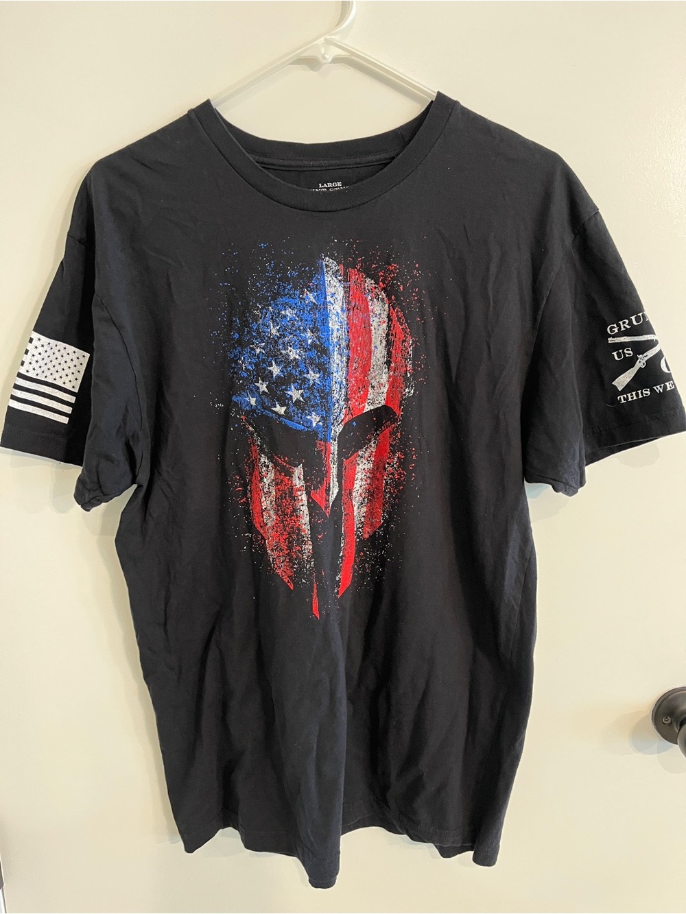 Mens Size Large Grunt Style American Flag Tee Shirt